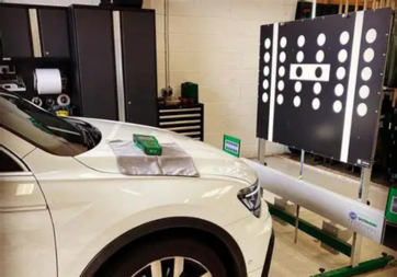 Static ADAS windscreen calibration equipment in a Tauranga workshop